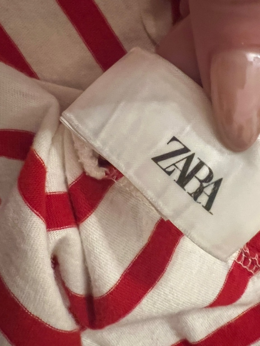 Zara Red & White Stripe Short Sleeve Tee - S - 100% Cotton - Picture 5 of 7
